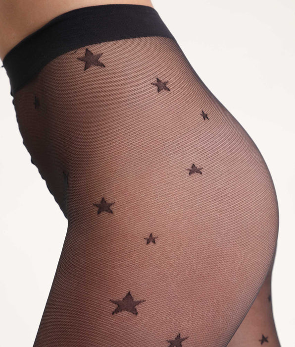DIM Zwarte panty met sterrenpatroon Dim Style