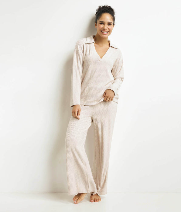 DIM Vrouwen Ivory Warme pyjamabroekset Dim