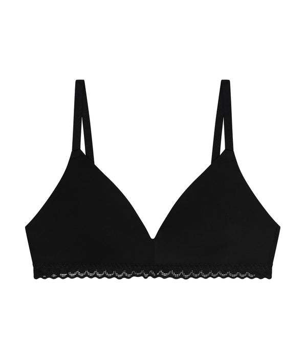 DIM Soutien-gorge fille sans armature microfibre et dentelle Noir Daily