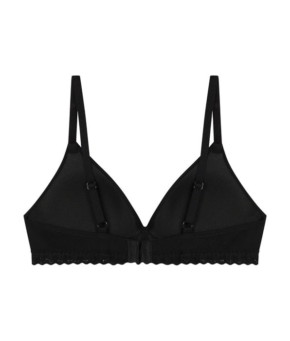 DIM Soutien-gorge fille sans armature microfibre et dentelle Noir Daily