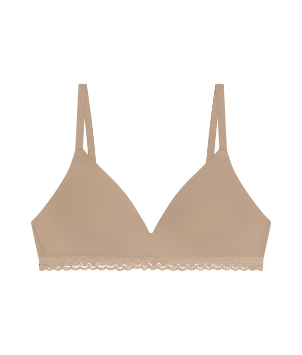 DIM Soutien-gorge fille sans armature microfibre et dentelle Nude Daily