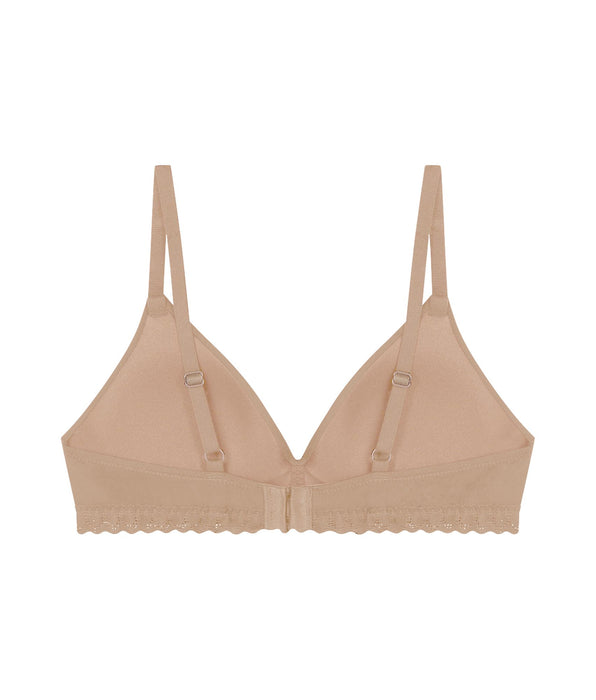 DIM Soutien-gorge fille sans armature microfibre et dentelle Nude Daily