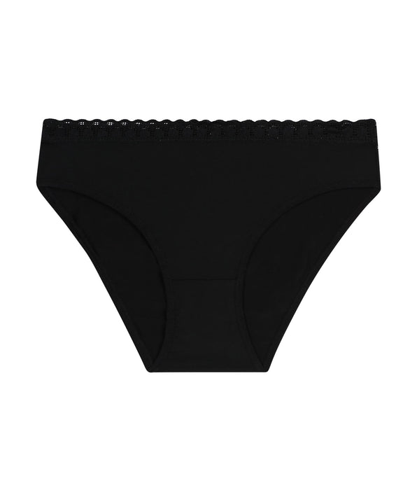 DIM Culotte fille en microfibre et dentelle Noire Daily