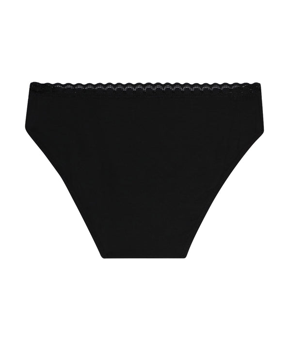 DIM Culotte fille en microfibre et dentelle Noire Daily