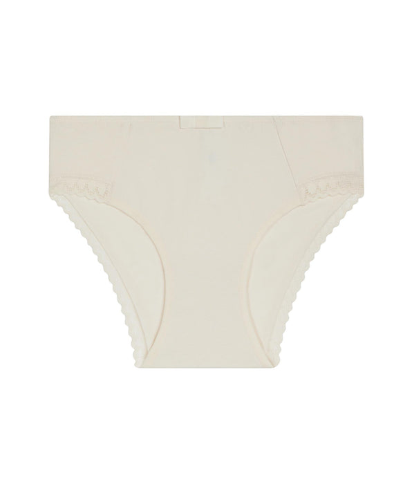 DIM Culotte fille en microfibre et dentelle Ivoire Daily