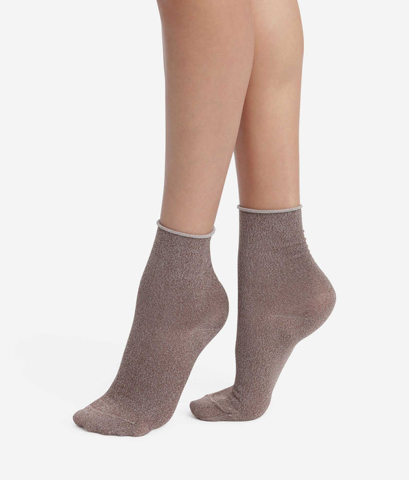 DIM Chaussettes femme en lurex Marron Dim Mode