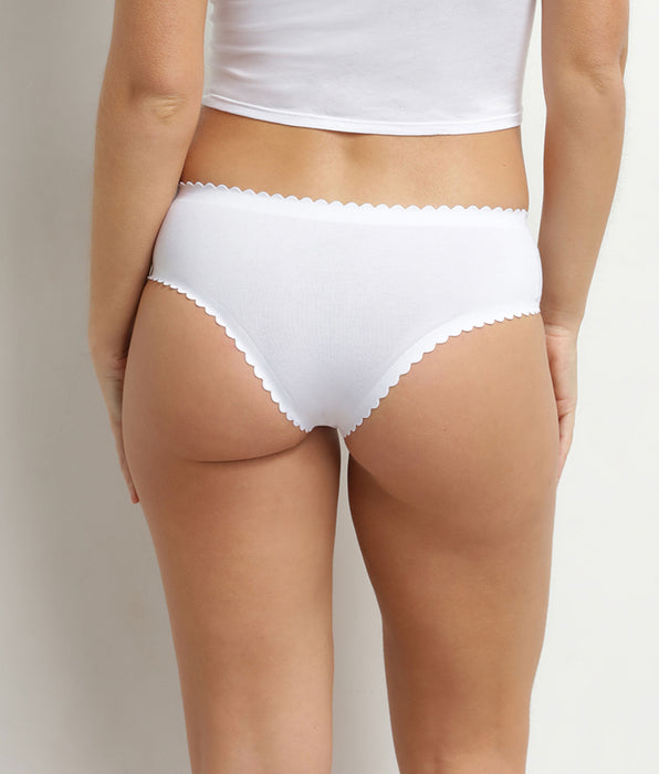 DIM Lot de 2 tangas Body Touch en coton Dim blanc et terracotta