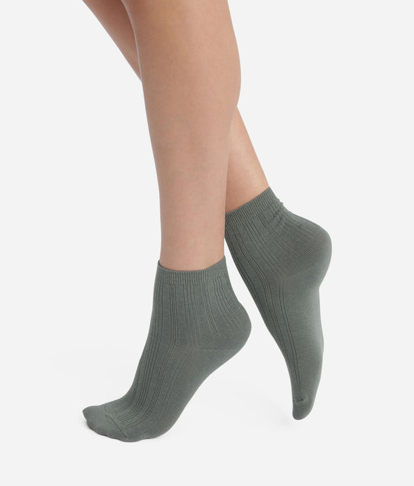 DIM Dames sokken in Iceberg Green katoenen pointelle van Dim La Mode
