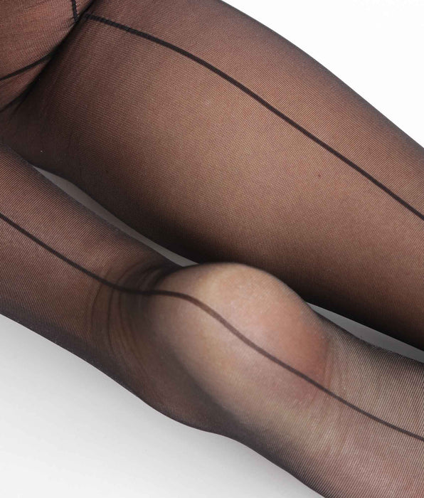 DIM Collant femme en voile transparent Noir Dim Style