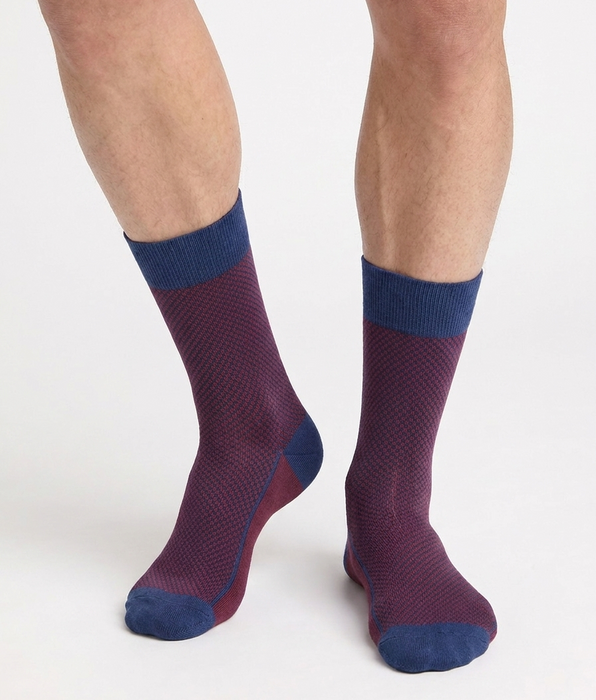 DIM Chaussettes homme coton rouge grenat La Mode
