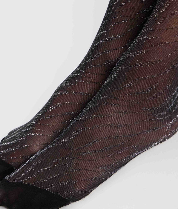 DIM Collant fantaisie Nocturne noir Style