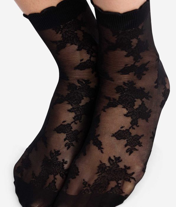 DIM Socquettes noir La Dentelle Florale