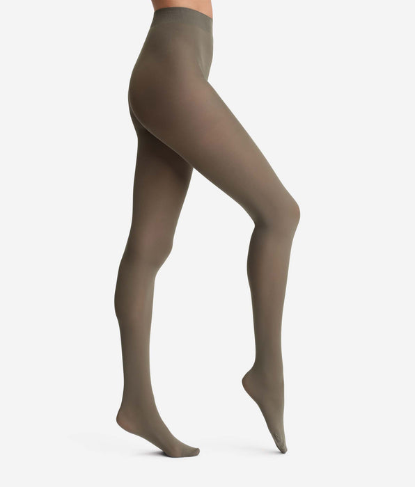 DIM Collant opaque velouté kaki 50D Dim