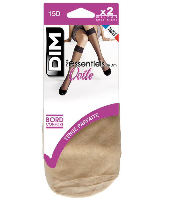 DIM Lot de 2 mi-bas voile capri Mes Essentiels 15D