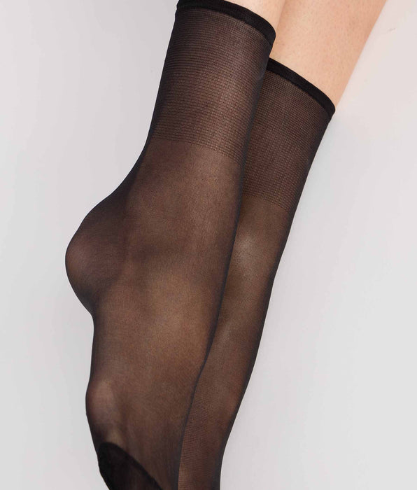 DIM Lot de 2 socquettes transparentes noir Resist