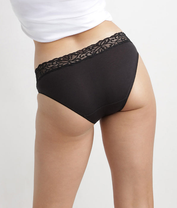 DIM Lot de 2 slips noirs Coton Plus Féminine forme midi