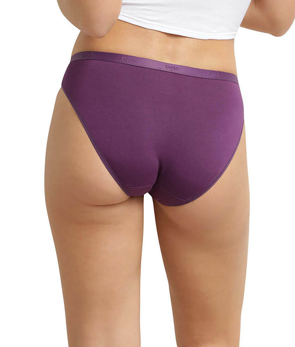 DIM Set van 5 stretch katoenen damesslips met Les Pockets boodschap