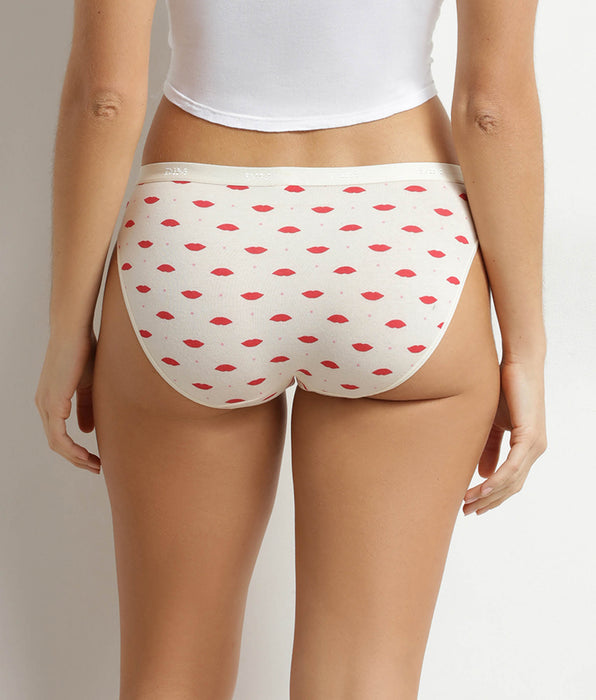 DIM Set van 5 katoenen damesslips met Les Pockets hartpatroon