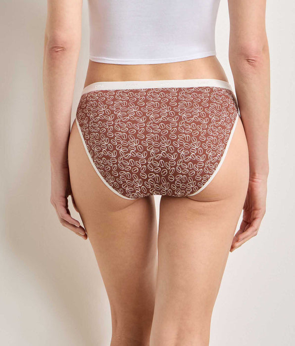 DIM Set van 5 cafékleurige slipjes Les Pockets Coton