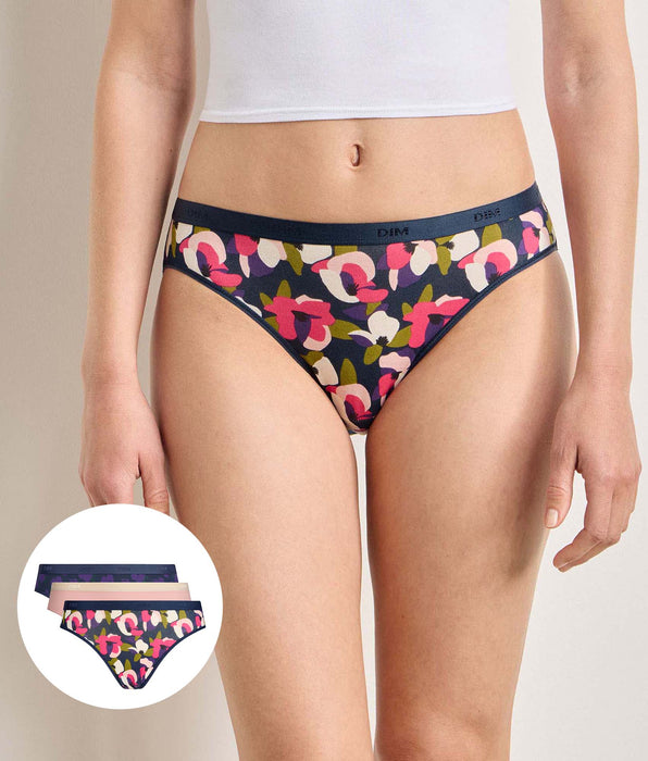 DIM Lot de 5 culottes floral chic Les Pockets Coton