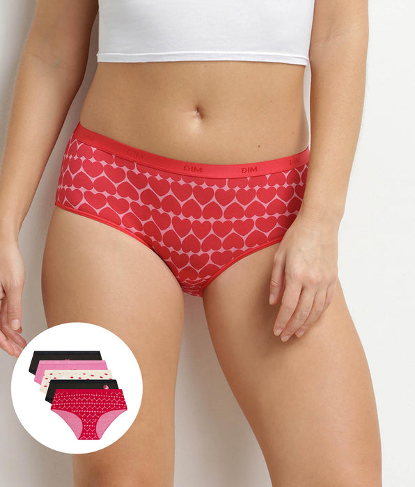 DIM Les Pockets 5-pack stretch katoenen boxershorts met hartjesmotief