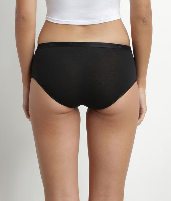 DIM Set van 5 katoenen shorties voor dames Zwart Nude Wit Les Pockets Ecodim