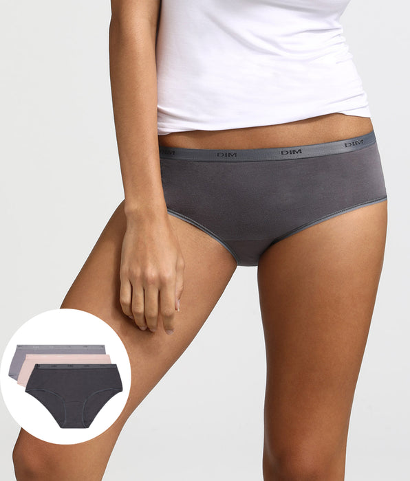 DIM Set van 3 taupe, roze en grijze boxershorts Les Pockets EcoDIM