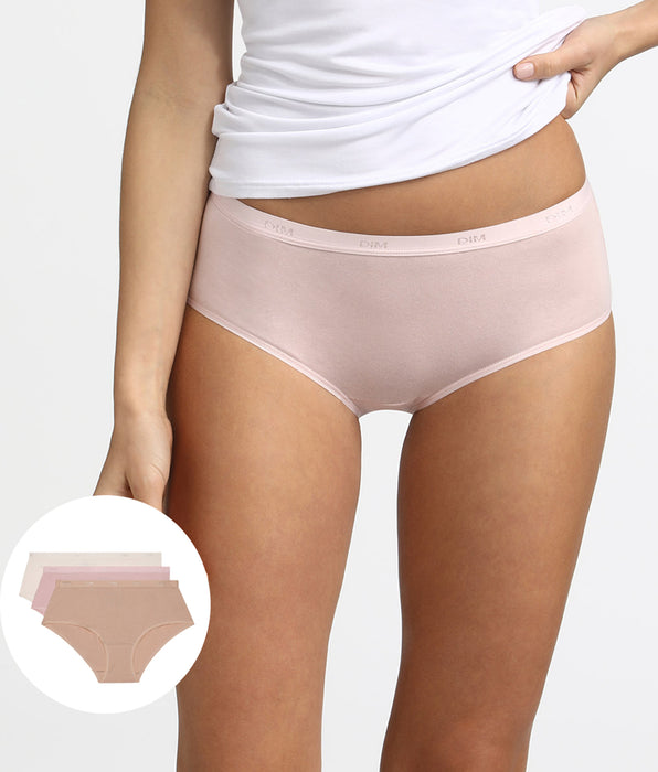 DIM Set van 3 Les Pockets Katoenen Boxershorts skin/roze/parelmoer
