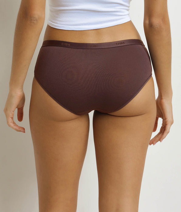 DIM Set van 3 damesboxershorts Cacao, Rood, Zwart Les Pockets Ecodim