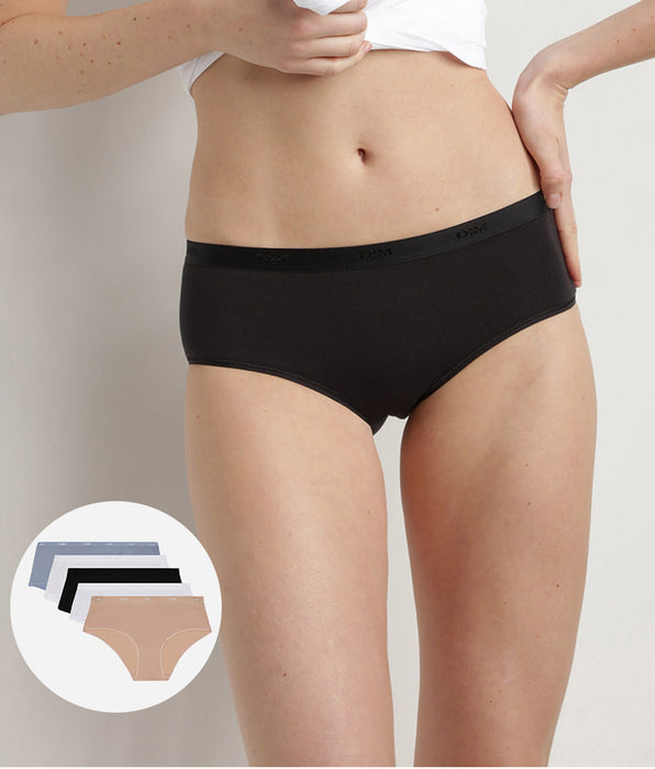 DIM Set van 5 Cotton Stretch boxershorts Les Pockets Ecodim voor dames