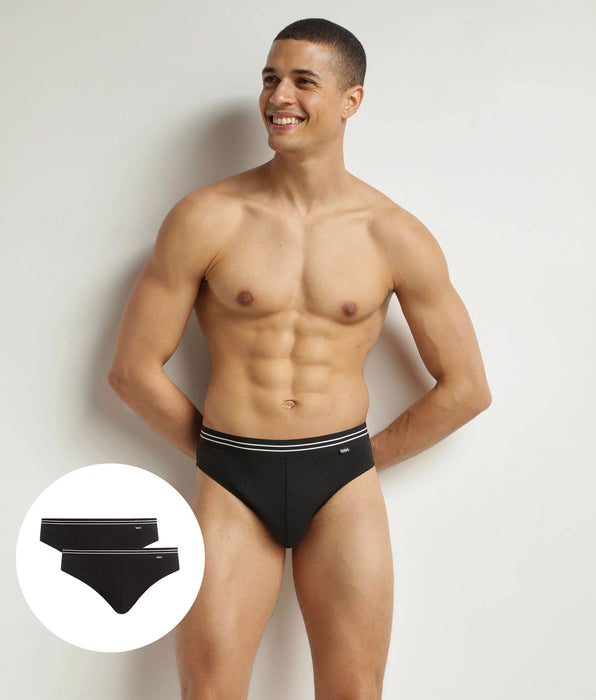 DIM Lot de 2 slips noirs EcoDIM en coton stretch