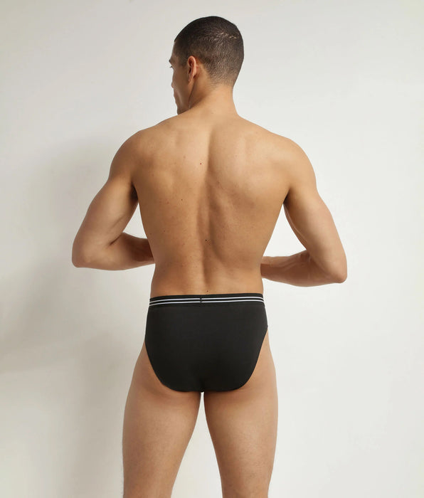 DIM Set van 4 katoenen stretch slips voor heren Zwart EcoDim