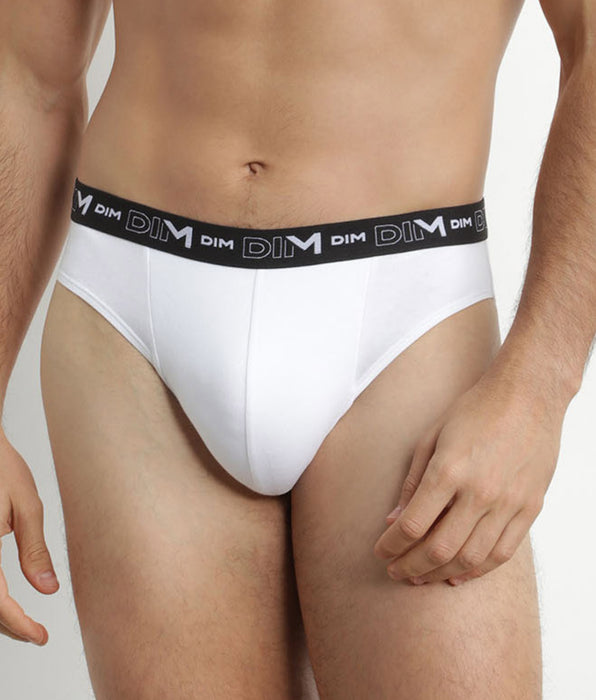DIM Set van 2 Heren Wit Grijs Contrast Tailleband DIM Stretch Katoenen Slips