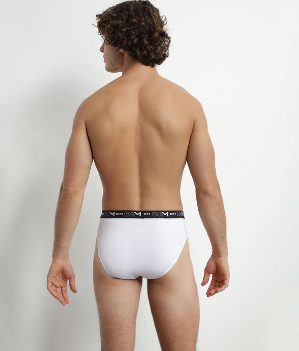 DIM Set van 2 Heren Wit Grijs Contrast Tailleband DIM Stretch Katoenen Slips