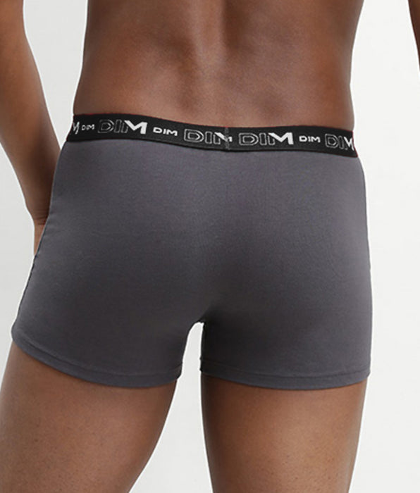 DIM Set van 3 boxershorts in grijs, chilirood en zwart Cotton Stretch