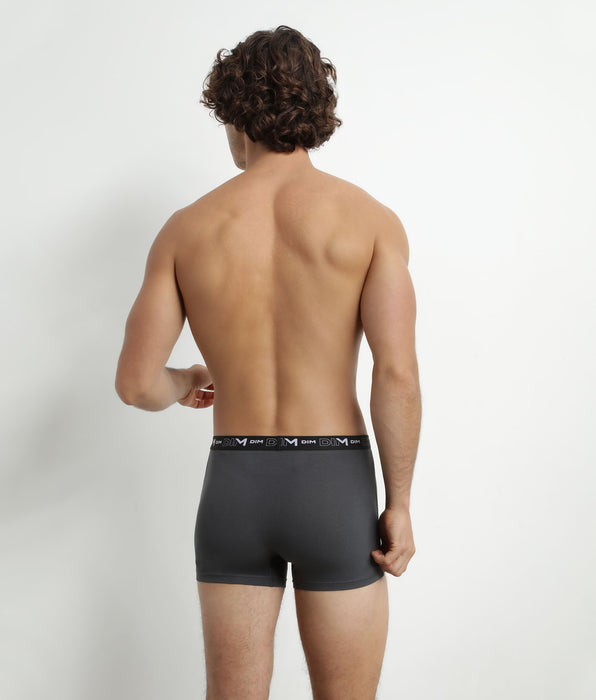 DIM Set van 3 boxershorts in katoen Heren Zwart Grijs DIM Cotton Stretch