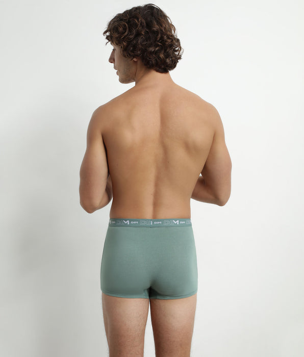 DIM Set van 3 boxershorts in katoen Heren Zwart Groen DIM Cotton Stretch