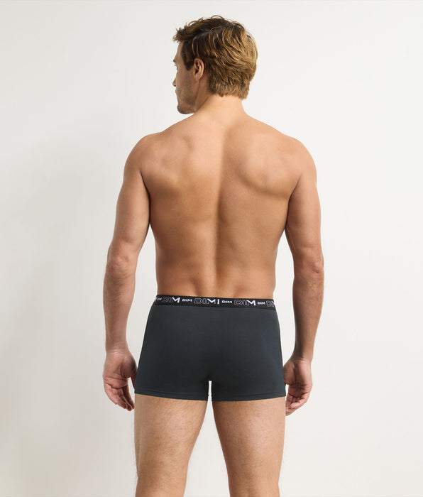 DIM Set van 4 herenboxershorts in grijs, donkergrijs, blauw en donkerblauw Coton Stretch