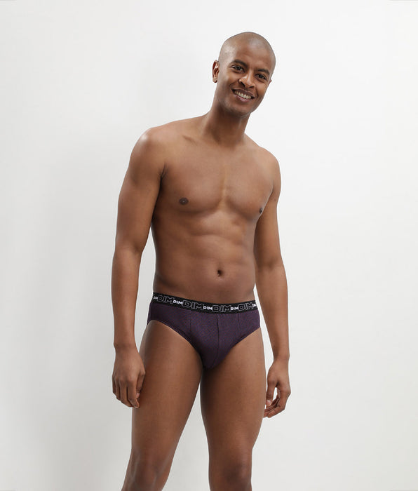 DIM Set van 3 katoenen herenslips met polkadot print Zwart DIM Coton Print