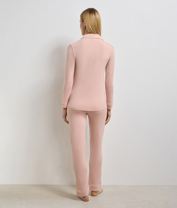 DIM Pantalon droit en viscose élastique rose Soft Blush