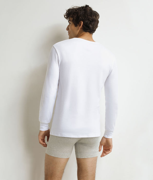 DIM Heren-T-shirt in wit katoen Dim Thermal