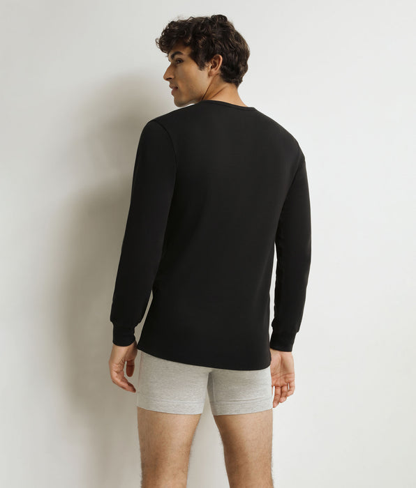 DIM T-shirt homme en coton noir Dim Thermal