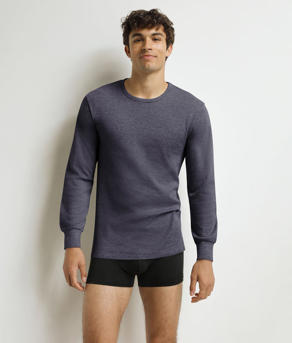 DIM T-shirt homme en coton gris bleuté Dim Thermal