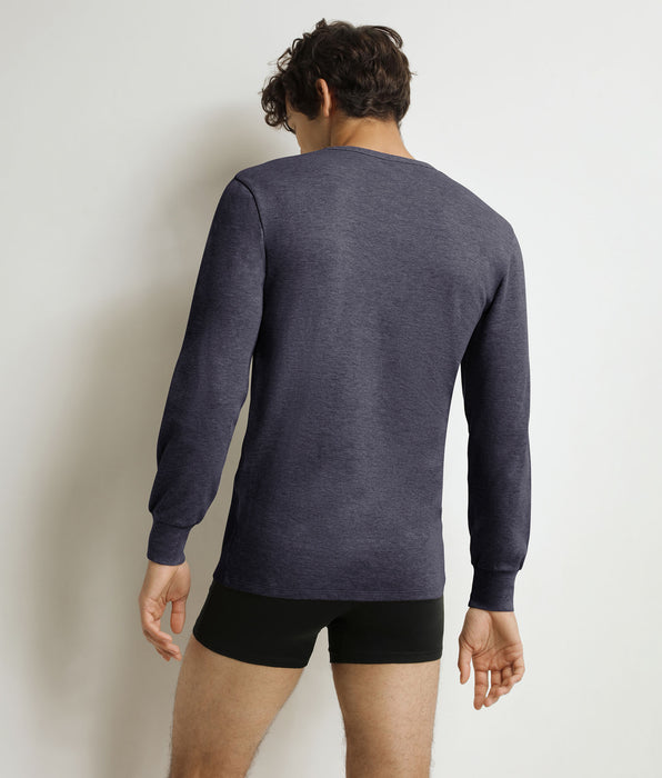 DIM Heren-T-shirt in blauw-grijs katoen Dim Thermal