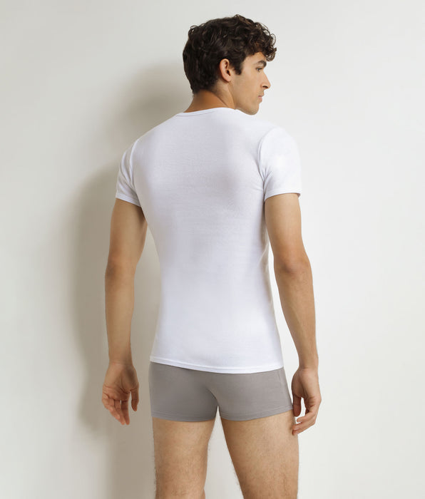 DIM Set van 2 witte katoenen T-shirts voor Heren, ronde hals EcoDim