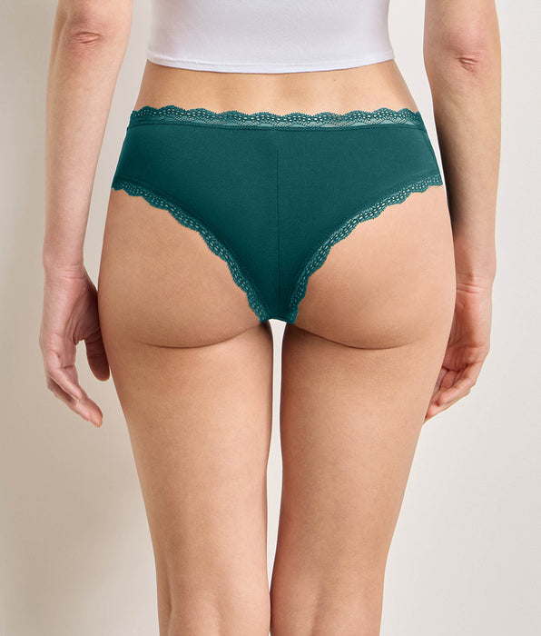 DIM Lot de 2 culottes rose émeraude Daily Coton Dentelle