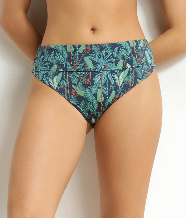 DIM Bas de maillot de bain slip taille haute motif tropical Dim Swimwear