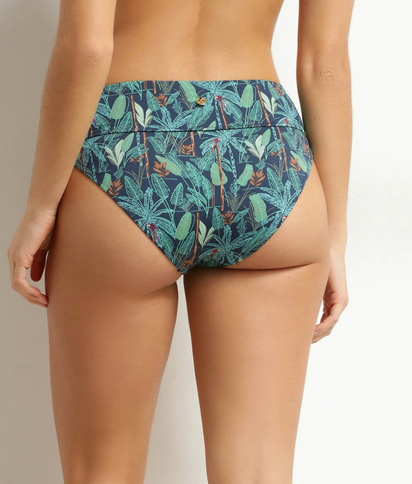 DIM Bas de maillot de bain slip taille haute motif tropical Dim Swimwear
