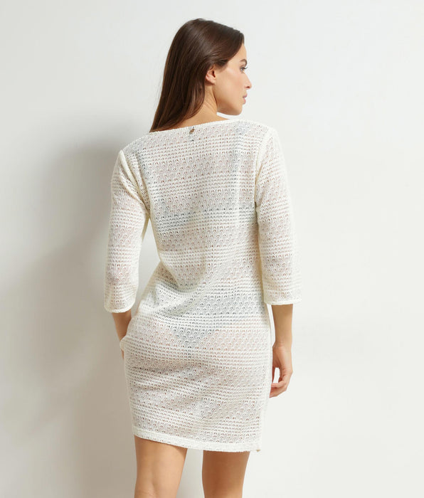 DIM Damesstrandjurk in ecru Dim mesh