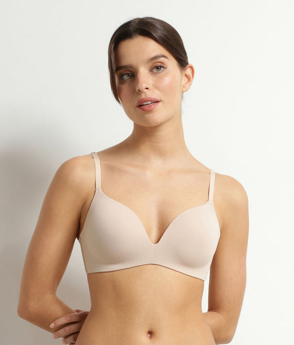 DIM Soutien-gorge paddé sans armature en microfibre Nude Dim Invisible